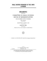 Small business priorities of the 109th Congress 1653438932 Book Cover