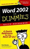 Word 2002 for Dummies Quick Reference 0764508245 Book Cover
