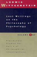 Last Writings on the Philosophy of Psychology 1 0226904253 Book Cover
