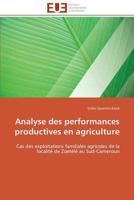 Analyse Des Performances Productives En Agriculture 3841783112 Book Cover