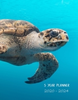 5 year planner 2020 - 2024: 60 months calendar agenda. January 2020 through December 2024. Month on 2 pages. Incl. Year at a glance 2020-2024 and Notes pages. 8.5" x 11.0" (letter size). (Sea turtle s 1086967720 Book Cover