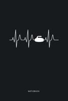 Notizbuch: Curling Herzschlag Herzfrequenz 100 Seiten mit Punktraster f�r Notizen und Skizzen Soft Cover 1677231882 Book Cover