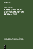 Name Und Wort Gottes Im Alten Testament 3110985012 Book Cover