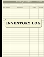 Inventory Log Book: 110 Pre-Numbered Pages 8.5 x 11 inches (double-sided), Perfect binding, Non-perforated 1709506296 Book Cover