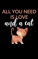 Notizbuch DINA5 Kariert: ALL YOU NEED IS LOVE - and a Cat NotizbuchprintDE : Perfekt Als Geschenk, Schule, Notizheft Etc 1679568051 Book Cover
