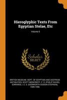 Hieroglyphic Texts From Egyptian Stelae, Etc; Volume 6 1016738919 Book Cover