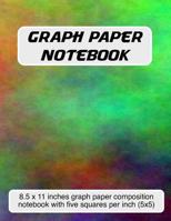 Graph Paper Notebook: 8.5 x 11 inch graph paper composition notebook with five squares per inch (5x5) - bright tie dye cover 1797817523 Book Cover