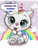 UNICORN: CAT NOTEBOOK AND COLORING ALL KIDS 3-7: 160 Pages Unicorn Cat Activity Book for Kids Ages 3-7, Notebook, Coloring Book, Weekdays, Schedule ... ABC Practice Journal, Workbook for Learning. B08TQCY97W Book Cover