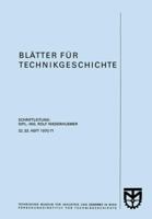 Blatter Fur Technikgeschichte 3211810730 Book Cover