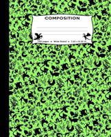 Composition : Dragons All over Green Marble Composition Notebook Wide Ruled 7. 5 by 9. 25 in 150 Pages for Boys, Girls, Kids, Students, Teachers (Funny Dragon Silhouette Composition Books) 1724902016 Book Cover