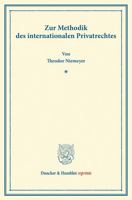 Zur Methodik Des Internationalen Privatrechtes 0341576735 Book Cover