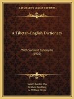 Tibetan-English Dictionary (With Sanskrit Synonyms) 2005 Edition, 1164553917 Book Cover