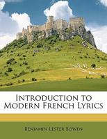 Introduction To Modern French Lyrics 0469941812 Book Cover