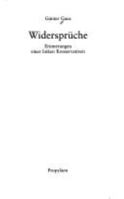 Widersprueche Erinnerungen eines linken Konservativen 3549071817 Book Cover