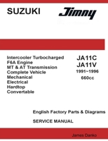 Suzuki Jimny JA11C JA11V 660cc English Factory Parts Manual 1991-1996 1257100734 Book Cover