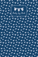 Baby Log Book: Baby Breastfeeding Formula Diaper And Mood Tracker Cute Heart Pattern On Navy Blue 1686495617 Book Cover