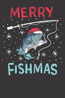 Notebook: Dot Grid Dotted 6x9 120 Pages Merry Christmas Fishmas Funny Fishing Fish Reel Gift Present 1082174602 Book Cover