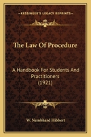 The Law Of Procedure: A Handbook For Students And Practitioners (1921) 1240115881 Book Cover
