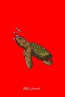 Turtle Journal: Dot Grid Journal - Turtle Swimming Underwater Cute Sea Animal Girls Gift - Red Dotted Diary, Planner, Gratitude, Writing, Travel, Goal, Bullet Notebook - 6x9 120 pages 1076800750 Book Cover