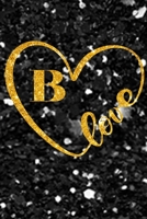 B Monogram Notebook lettre B Notebook journal Gold Confetti Glitter for Women and Girls.: Lined Note Book, Writing Pad, Journal or Diaryfor Kids, Girls & Women - 110 Pages - Size 6x9 1661948340 Book Cover