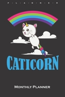 Caticorn Monthly Planner: Monthly Calendar (Daily planner with notes) for Cat and animal lovers 1659270774 Book Cover