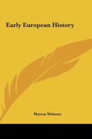 Early European History B00085MK1O Book Cover