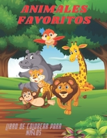 ANIMALES FAVORITOS - Libro De Colorear Para Niños B08KMS3FHC Book Cover