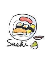 Sushi: Japanese notebook; Kanji, Hiragana, Katakana Practice Paper Notebook, Genkouyoushi Paper; BIG (8.5x11 A4 format) 120 pages, 7 columns per page, easy to write on; To Study Japanese Characters &  1089636725 Book Cover