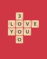 Love You 3000: Blank Lined Notebook, Diary, Log & Journal - Scrabble Words on Red Cover - (8x10 120 Pages) 1096856530 Book Cover