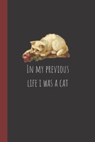 In my previous life I was a cat: Vintage Style Notebook / Journal, Unique Great Fun Gift Ideas for Girls Her Teens Women, 100 pages 1710952903 Book Cover