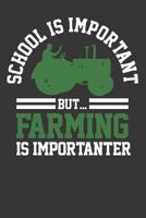 Farmer Notebook: School Is Important But Farming Is Importanter Farm Gift 6x9 Dot Grid Dotted 120 Pages for School College 1079881166 Book Cover