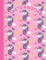 Sketchbook: Magical Unicorn Sketchbook for Girls with Stars, Clouds and Hearts, Unlined, Blank Notebook for Sketching, Journaling and Doodling, Cute Drawing Book for Creative Kids 1696049210 Book Cover