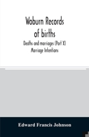 Woburn records of births, deaths and marriages (Part X) Marriage Intentions 9354025668 Book Cover