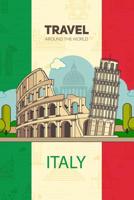 Italy Travel: Notebook Journal Italian Flag, Rome Colloseum Stamp in, 110 Light Lined pages, Leaning Tower of Pisa, Italia Travel for Kids Girls Boys Teens Womens Mens, italian Souvenirs made in Italy 107620130X Book Cover