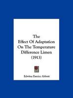 The Effect of Adaptation on the Temperature Difference Limen 1343409373 Book Cover