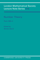 Number Theory: Paris 1992-3 (London Mathematical Society Lecture Note Series) 0521559111 Book Cover