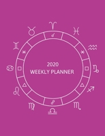2020 Weekly Planner: With Dot-Grid Notes Section - One Week per Page - Includes Yearly and Monthly Overview - 8.5x11' (≈ A4) - Peony Pink Cover w/ Astro Aspects Wheel 1676190716 Book Cover