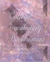 COLLEGE VOCABULARY DEVELOPMENT 0324034016 Book Cover