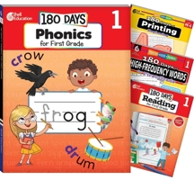 180 Days™ Phonics, High-Frequency Words, Reading 2nd Edition, and Printing: Grade 1: 4-Book Set (180 Days of Practice) B0FLRFPKH3 Book Cover