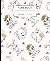 Notebook: Cute Kawaii Animal pattern Composition Notebook with Cursive Paper. 100 pages Cursive Paper Book 7.5 x 9.25 inches for practice writing. 1081332093 Book Cover