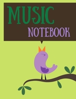 Music notebook: 120 pages wide staff paper manuscript paper (8.5x11), 8 staves per page (easy to write on); for learning; back to school 2020 1081001216 Book Cover