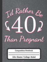 I'd Rather Be 40 Than Pregnant: Funny 40th Birthday Notebook 1691743704 Book Cover