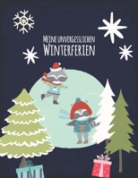 Meine unvergesslichen Winterferien: Reisetagebuch zum Selberschreiben - Ferientagebuch für Kinder ab 6 Jahre - Urlaubstagebuch für 14 Tage ... - Waschbär-Motiv dunkelblau (German Edition) 1713090473 Book Cover