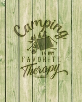 Camping Is My Favorite Therapy: Family Camping Planner & Vacation Journal Adventure Notebook | Rustic BoHo Pyrography - Green Boards 1650354827 Book Cover