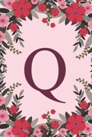 Q: Name Monogram Initial Q Pink Floral 6x9 Dot Bullet Notebook/Journal Gift Idea For Girls, Women, School, College and Work 1695738683 Book Cover