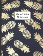 Cornell Notes Notebook: Cornell Ruled Paper - Note Taking System for School College University: 8.5 x 11 108 Pages, Pretty Navy Pineapple 168825787X Book Cover