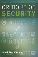 Critique of Security 0748633294 Book Cover