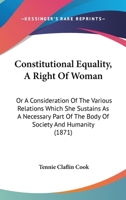 Constitutional Equality A Right of Woman 1018231838 Book Cover