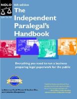 Independent Paralegal's Handbook: How to Provide Legal Services Without Becoming a Lawyer 087337942X Book Cover