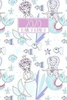 2020 Daily Diary: A5 Full Day on a Page DO1P Lined Planner Journal Turquoise Aqua Blue & Lilac Purple Mermaids Under the Sea Pattern 1706401876 Book Cover